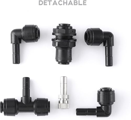 Miniatura 14 de Boquillas de niebla de reptil ajustable de 360 grados, rociador de niebla de reptil, boquillas de rociado de nebulización negra de cuatro cabezales