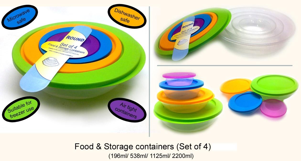 Set Of 4 Micro Wave Safe Containers Amazon.in Home & Kitchen