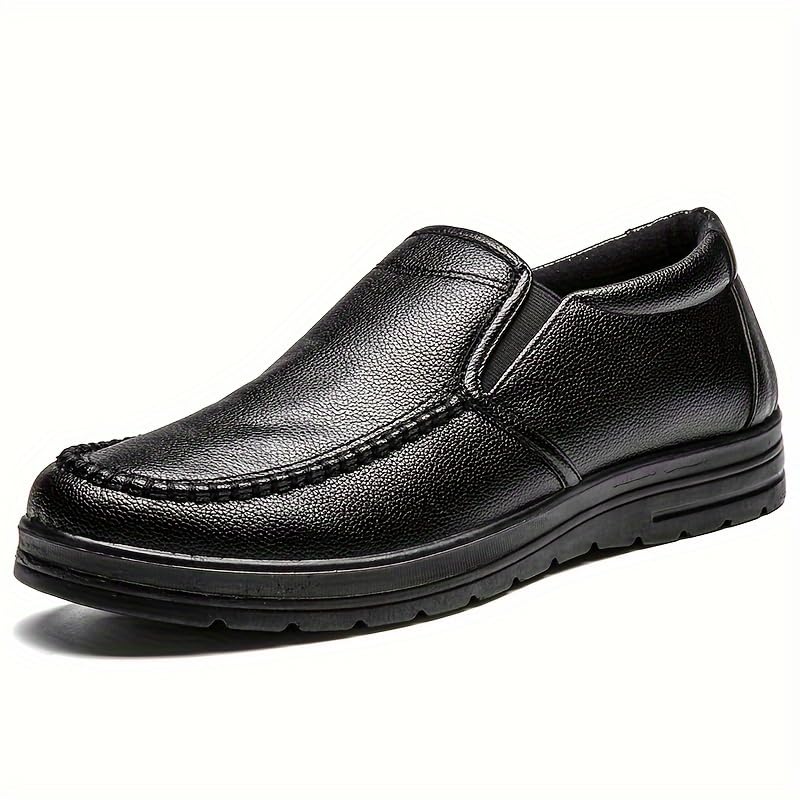 Men's Vintage Solid Colour Slip On Loafer Shoes, Comfy Non Slip Casual Durable Formal Shoes for Men's Outdoor Activities2