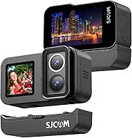 SJ~CAM SJ20 Câmera de ação 4K, Lente Dupla F2.0/F1.3, Campo de Visão de 154° HDR, Pouca Luz, Bateria de 1850 mAh, Estabilização, à prova D'água, zoom de 8x
