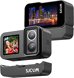 SJ~CAM SJ20 Câmera de ação 4K, Lente Dupla F2.0/F1.3, Campo de Visão de 154° HDR, Pouca Luz, Bateria de 1850 mAh, Estabilização, à prova D'água, zoom de 8x