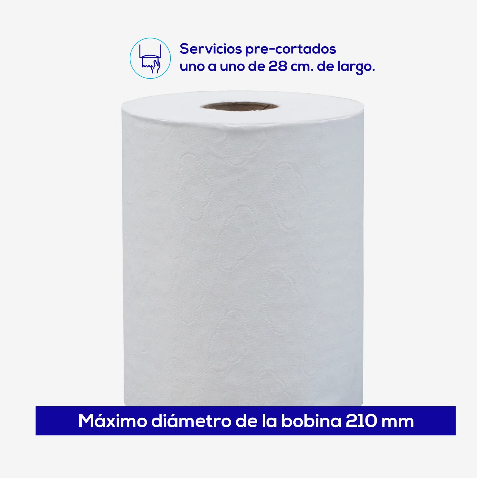 Jofel - Dispensador de Papel Bobina en Continuo, Diametro max. 210mm, Servicios Pre-Cortados de 27cm, sin Palanca, Máxima Higiene y Ahorro, Carcasa de Acero Resistente, Inoxidable Brillo G59500