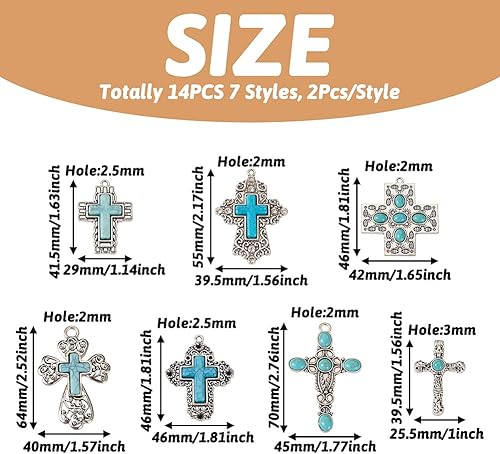 Vista 62 de FASHEWELRY 16 piezas de aretes de turquesa de estilo tibetano, joyería occidental redonda plana, joyería occidental, colgantes de piedras preciosas