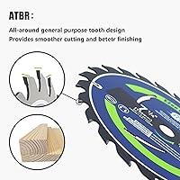 Vista 4 de EZee 7-1/4 pulgadas, 24 dientes con hojas de sierra circular de eje de 5/8 pulgadas, corte fino de 0.06 pulgadas, punta de carburo de tungsteno