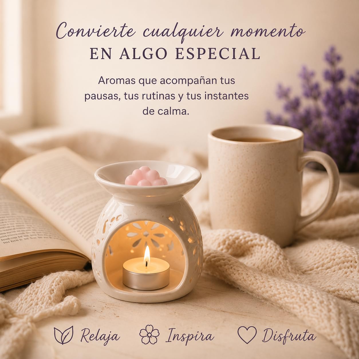 Genérico Wax Melts, Ceras aromaticas artesanales, 5 Aromas (Coco, limón, Vainilla, Fresa, Manzana Verde) | Cera de Soja perfumada | Hechos a Mano | Incluye Quemador | KrisAromas