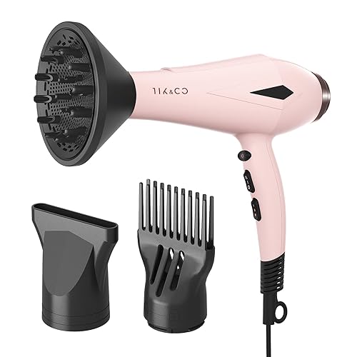 Miniatura 1 de Secador de pelo con cepillo difusor, accesorios de peine, potente motor de CA para cabello grueso 3C, rizado, para mujeres, salón profesional, mejor