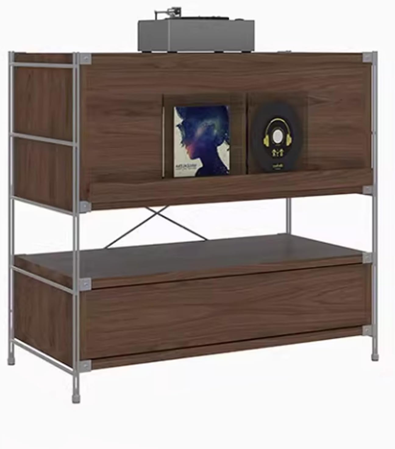 Retro Buffet Cabinet Sideboard Buffet Cabinet with Storage, Coffee Bar Cabinets with Adjustable Shelf, Kitchen Storage Rack for Entryway Living Room(63.5x41x90cm/25x16.1x35.4in)