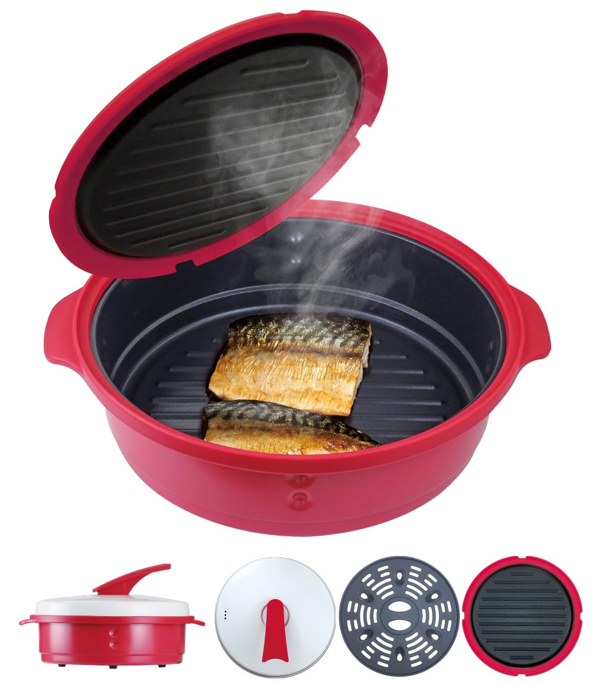 Amazon | 電子レンジ専用調理器 レンジで焼ケール 両面焼き 蒸し