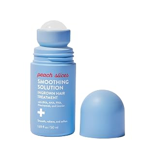 Peach Slices - Smoothing Solution Ingrown Hair Treatment (1.69 oz) - Smooth, Relieve, Soften Skin - 360 Roller - BHA, AHA, PHA, Niacinamide, Licorice - Vegan & Cruelty Free - Korean Skin Care & Beauty - Amazon product rated Grade A