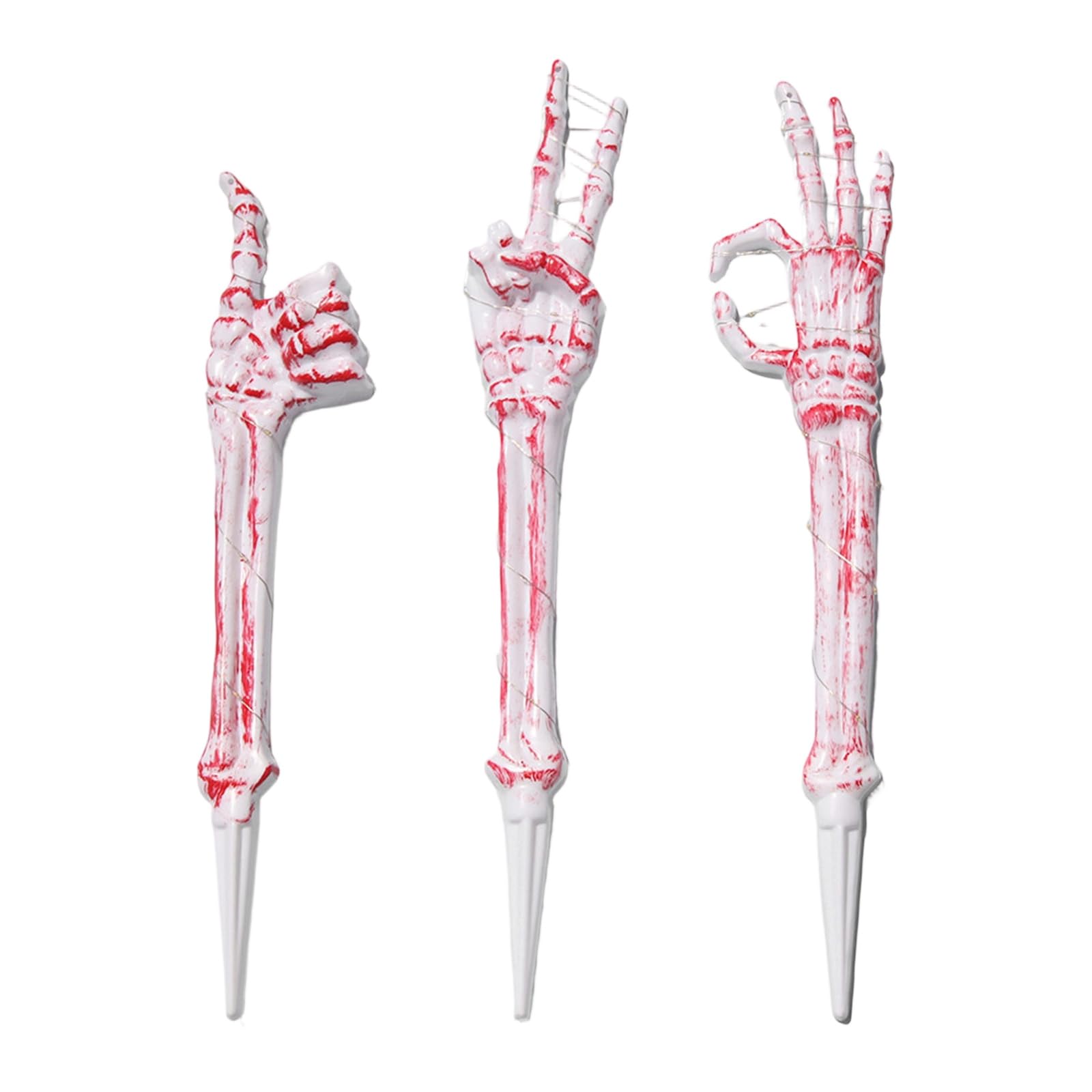 carotoe Glowing Skeleton Hand Ground Stakes Waterproof Illuminatied Skeleton Hand Halloween Decoration for Porch Yard LED Ground Stakes