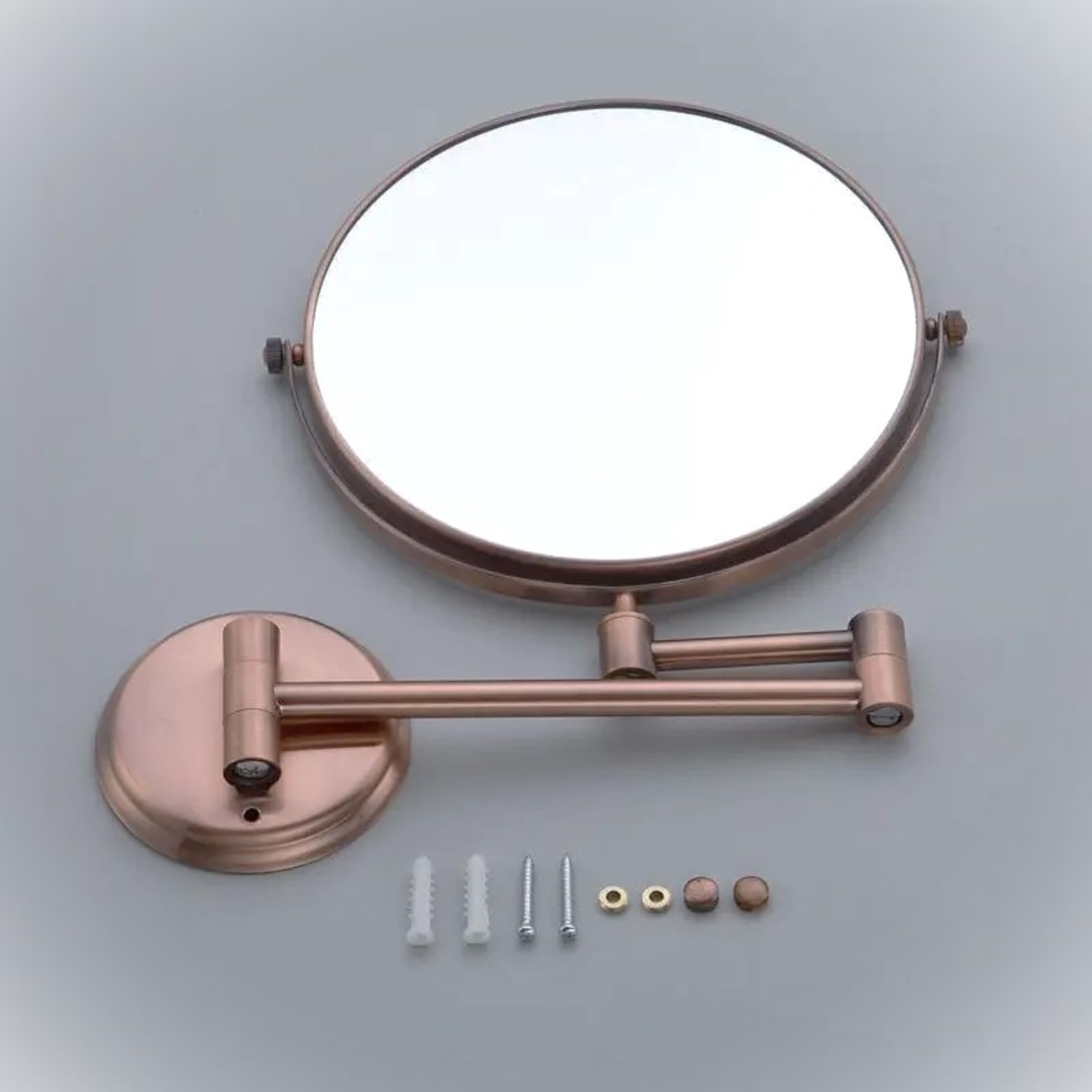 Plantex Premium Brass Magnifying Mirror/Dual Side Swivel Zoom Mirror with 5x/1x Magnification/Vanity Mirror for Bathroom (8 Inches-Rose Gold/Wall Mount) — Amazon image 6