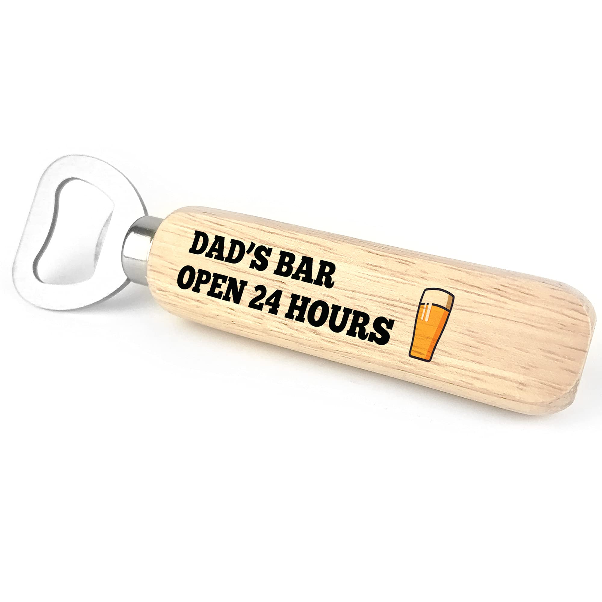 Novelty Gift for Dad Wooden Bottle Opener Funny Bar Gift for Him Keepsake