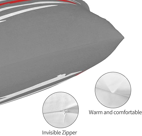 Miniatura 4 de Funda de almohada fina con bandera de línea roja de 14 x 20 pulgadas, 16 x 24 pulgadas, 20 x 30 pulgadas, funda de almohada para cama, sofá,