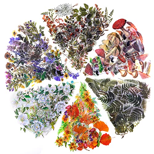 220 Stück transparente Vintage-Tagebuch-Aufkleber, wasserdichte Scrapbooking-Aufkleber, hübsche florale dekorative Retro-Aufkleber für DIY Handwerk, Laptops Cover