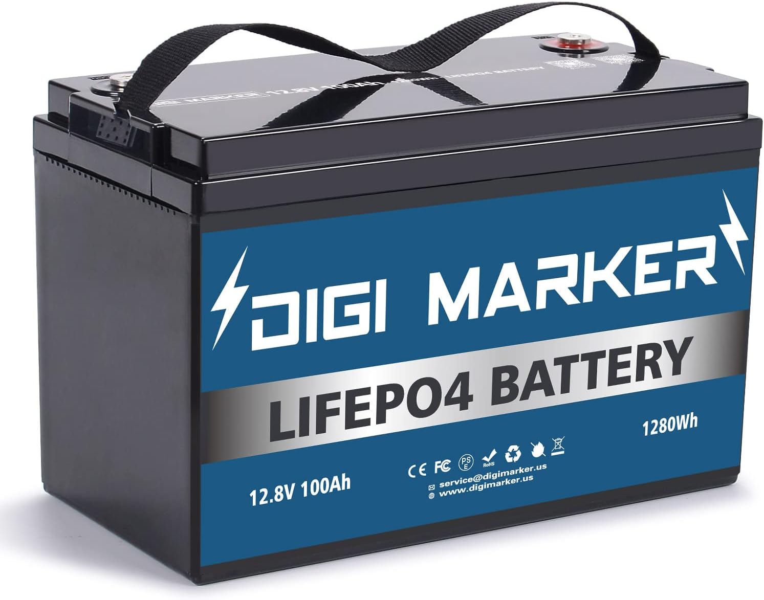 Bluetooth 100AH LiFePO4 Battery, Smart 12V Lithium Battery Rechargeable, Built-in 100A BMS, 2000-5000 Cycles, Mobile Phone APP Monitors Battery SOC Data for RV, Marine, Solar System