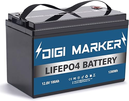Miniatura 2 de digi marker Batería de litio LiFePO4 de 12 V 135 Ah Plus, batería de ciclo profundo con BMS de 100 A, hasta 5000 ciclos de vida, perfecta para RV,