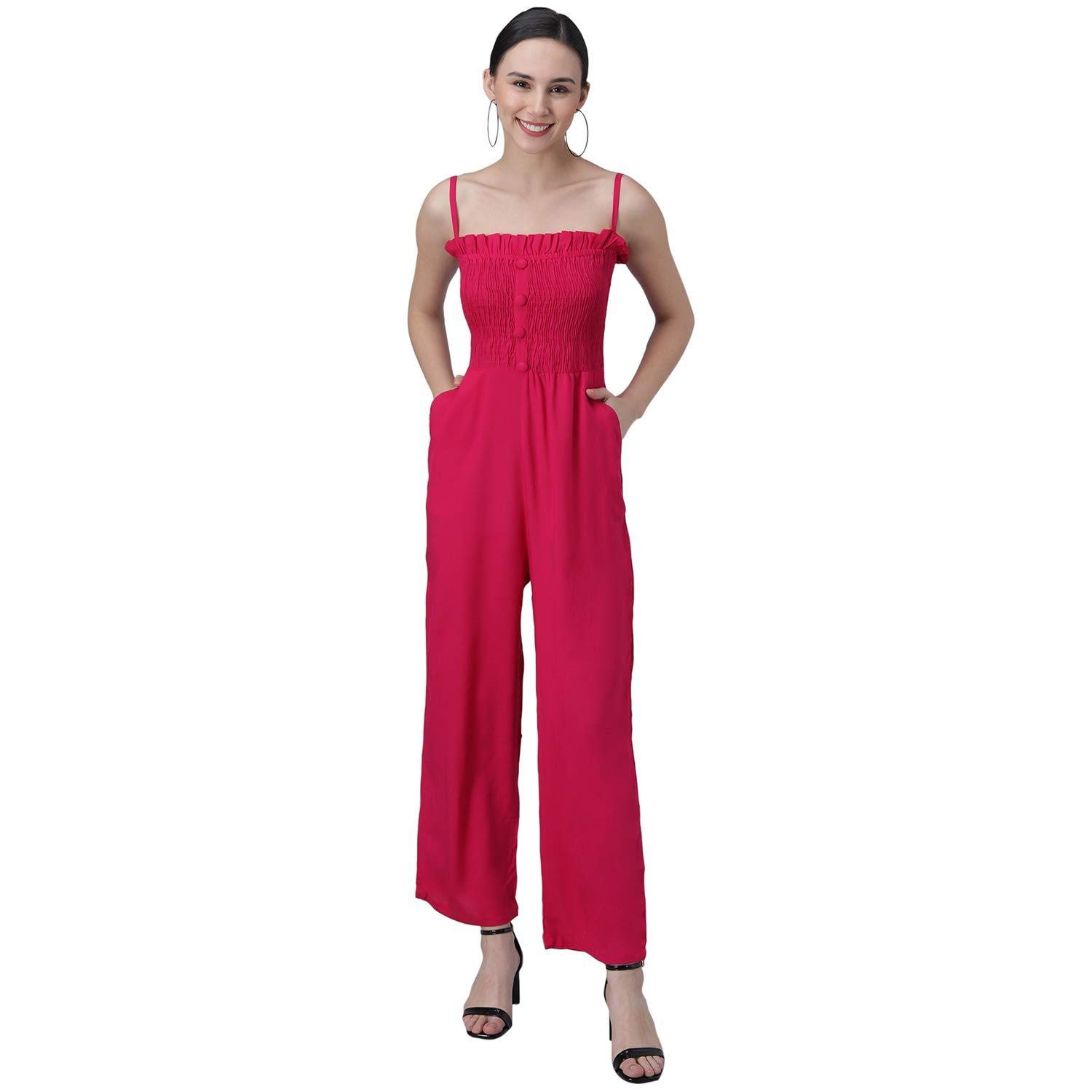 fabitto Straight Strap Smocked Jumpsuit for Women-picture-33