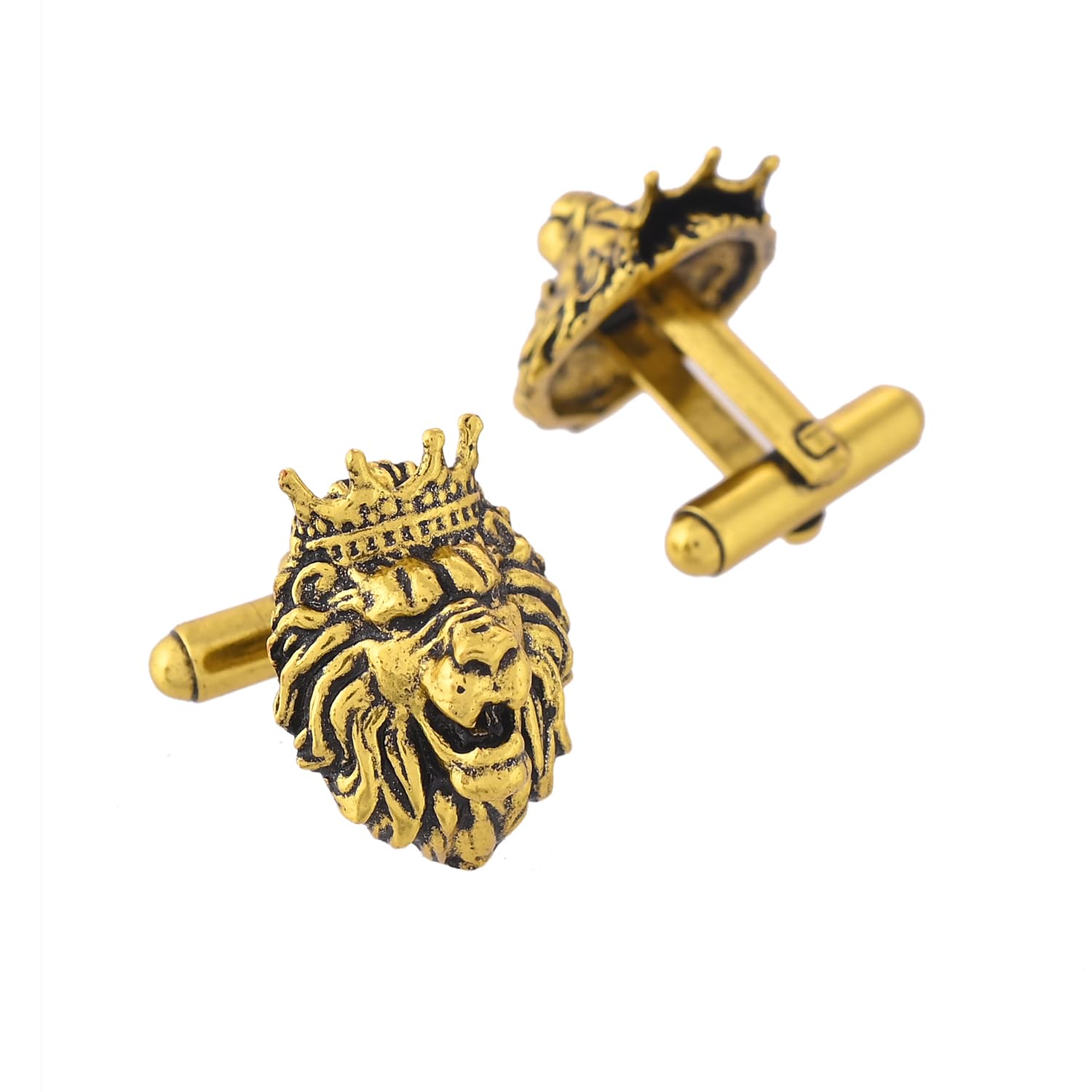 Statement The Golden Crowned Roar Cufflinks|Casual|Trendy|Gift For Mens|Rakhi Gift For Brother-image-35