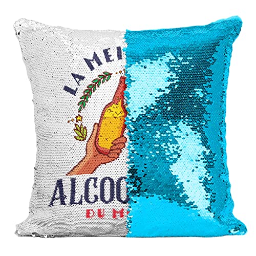 Coussin Paillettes Turquoise : la Solution Déco Fun pour Vos Fêtes et Apéros - 2