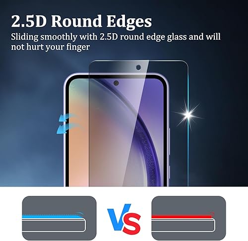 Miniatura 5 de Paquete de 4 protectores de pantalla de privacidad para Samsung Galaxy A54 5G con 2 protectores de lente de cámara, dureza 9H, protector de pantalla