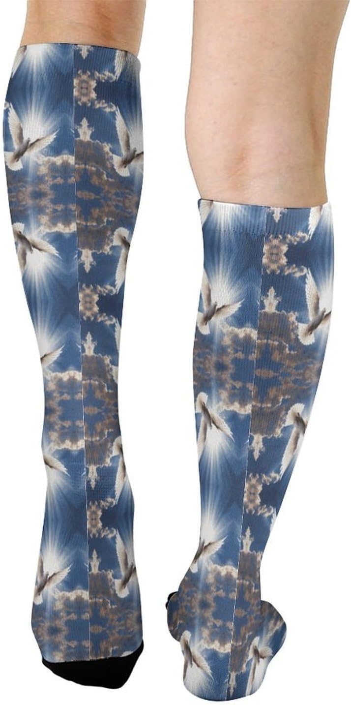 Dove Sky Compression Socks for Women Men Comfort Over The Calf Socks Moisture Wicking Breathable Athletic Sock