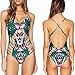 Weixinbuy Womens Floral One Piece Swimsuit Bathing Swimwear Push Up Padded