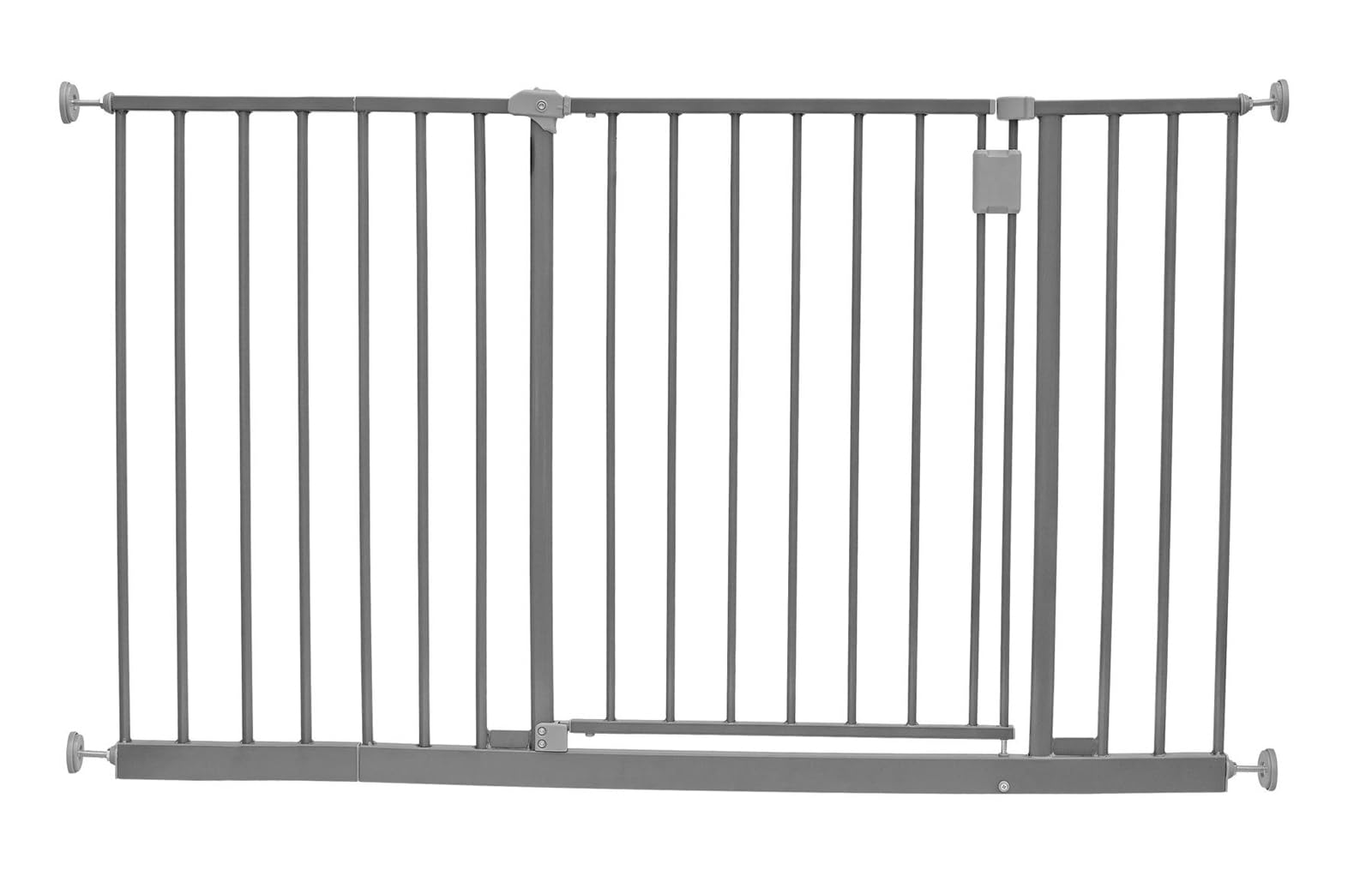 Safetots Extra Wide Hallway Gate, 122cm - 128cm, Matt Grey, Pressure Fit Baby Gate, Safety Barrier for Hallways and Wide Spaces, Easy Installation