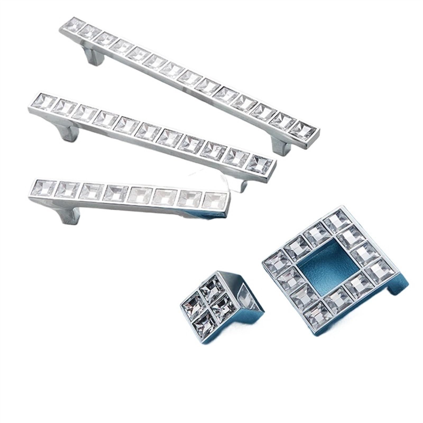 Manijas for muebles de cocina en cristal y plata para proyectos de decoración