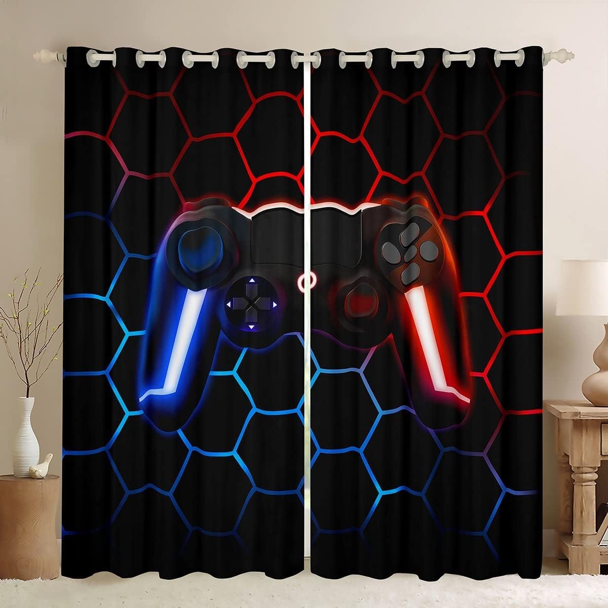 Homewish Gaming Boys Curtains for Bedroom 46"Wx54"L - Image 2