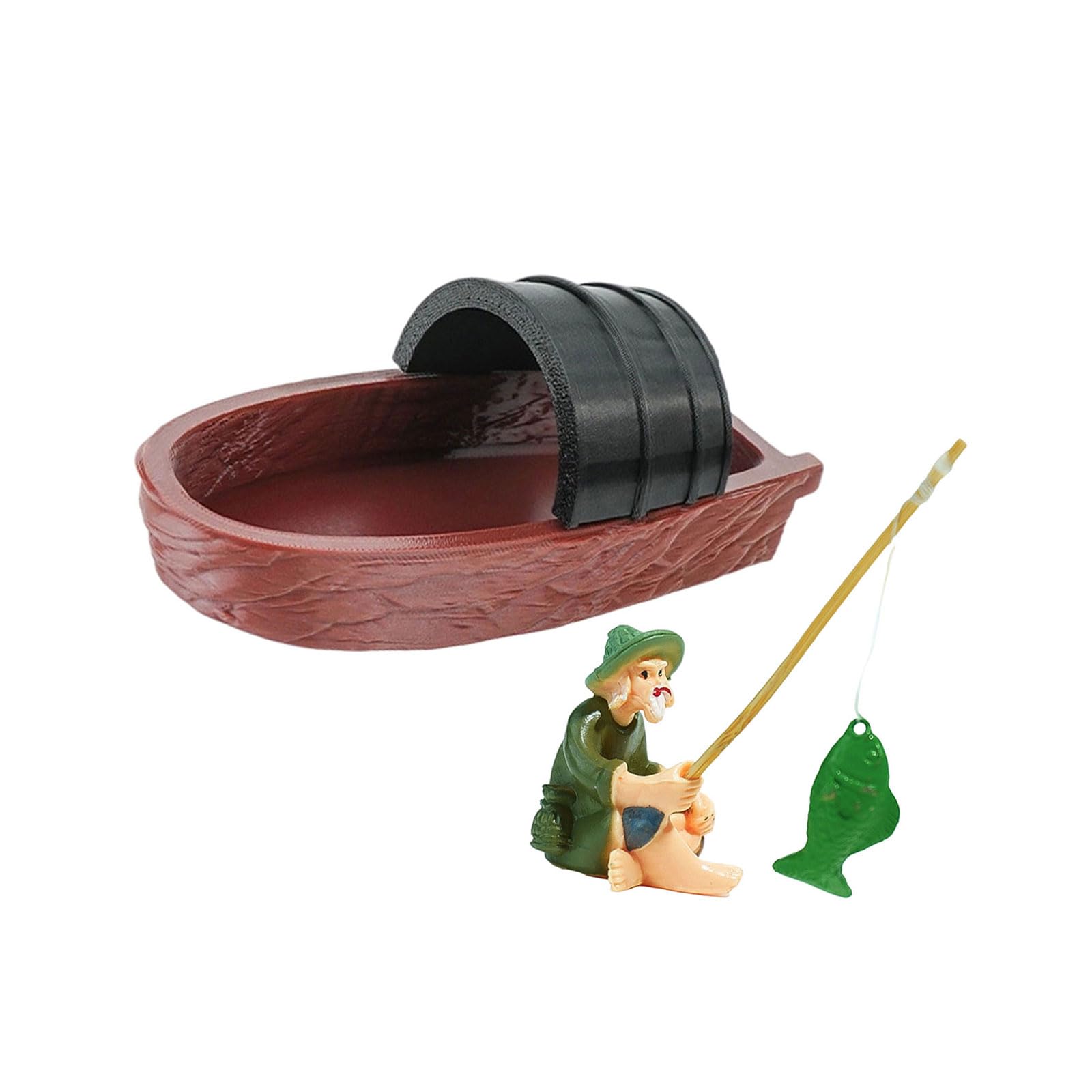 BWANGIAO Landscape Artificial Fisherman Canoes Boats Floating Fish Tanks Decorations for Aquariums Terrarium Shrimp Boats