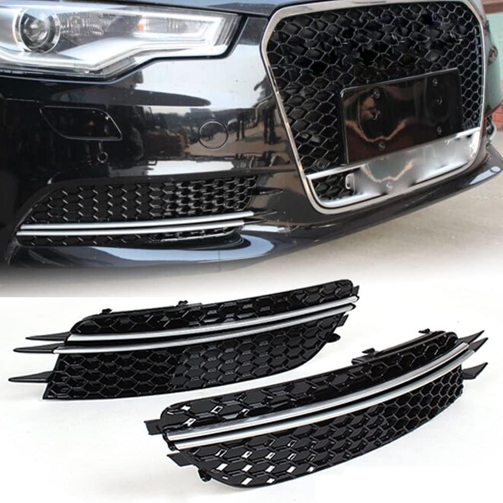 Fron Fog Light Cover for Audi A6 Sedan 2013 2014 Front Fog Light Honeycomb Grille Customized Car Body Kit (Not fit Sline S6 RS6)