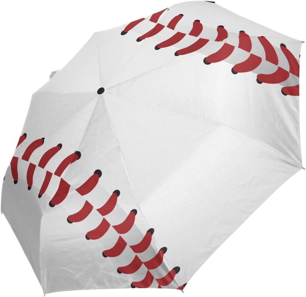 Naanle Baseball Close Up Auto Open Close Foldable Windproof Travel Umbrella Kids