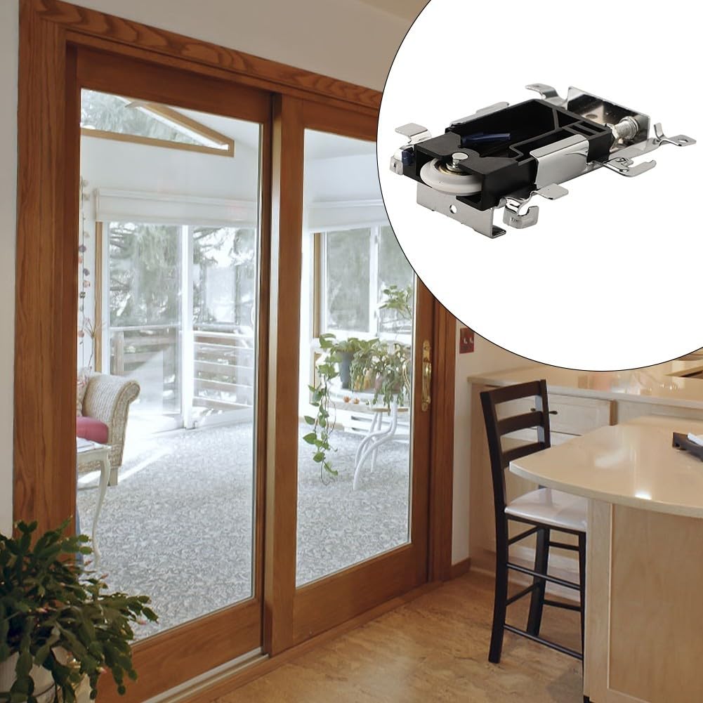 Lot de 4 rouleaux de porte coulissante en bois avec grande capacité de charge pour les guides de rouleaux inférieurs de portes coulissantes