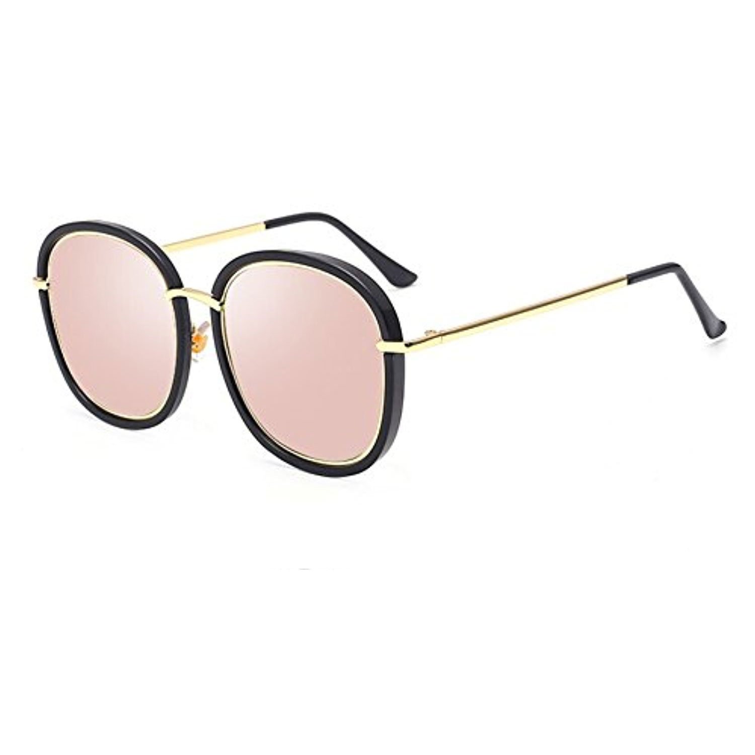 Semi Rimless Polarized Sunglasses Women Men Retro Brand Sun Glasses (Pink)