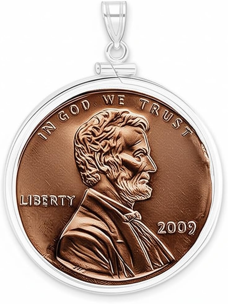 Sterling Silver Penny Coin Bezel, 19 x 1.5 mm, Pendant Bezel, Charm Pendant, /coin is not includet/, Made in the USA