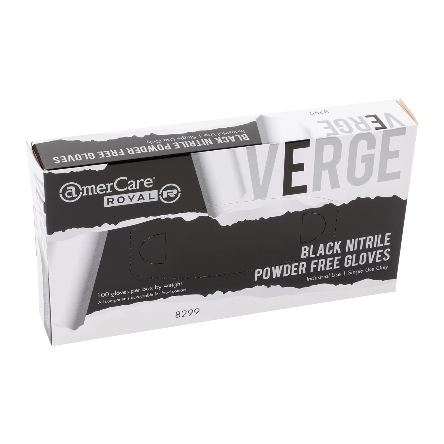 AmerCareEdge Powder Free Nitrile Gloves, Black