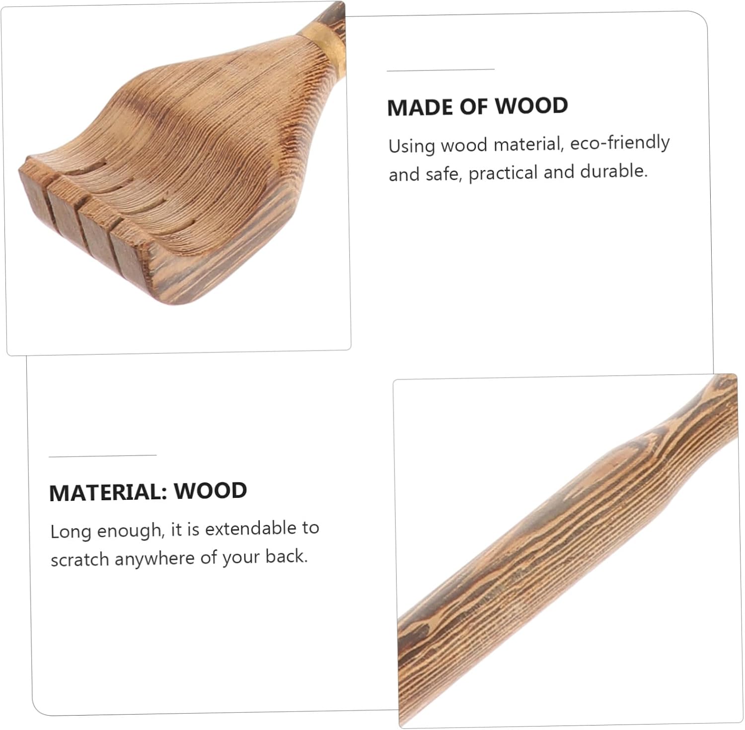 Wooden Back Scratcher Extendable Body Scratchers with Sturdy Grain Handle Ergonomic Design for Men Women Elderly Gift for Itch Relief and Massage