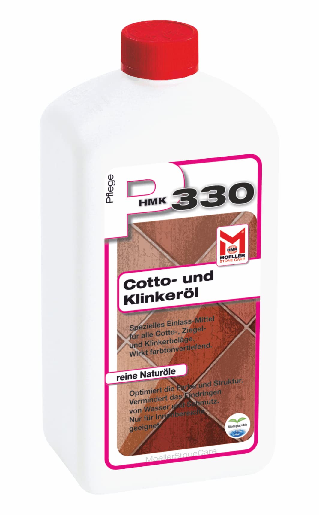 Moeller Stone Care - HMK P330 Cotto- und Klinkeröl - 5 Liter - Spezielles Einlass-Mittel für die Pflege aller Cotto-, Ziegel- und Klinkerbeläge - wirkt farbtonvertiefend.