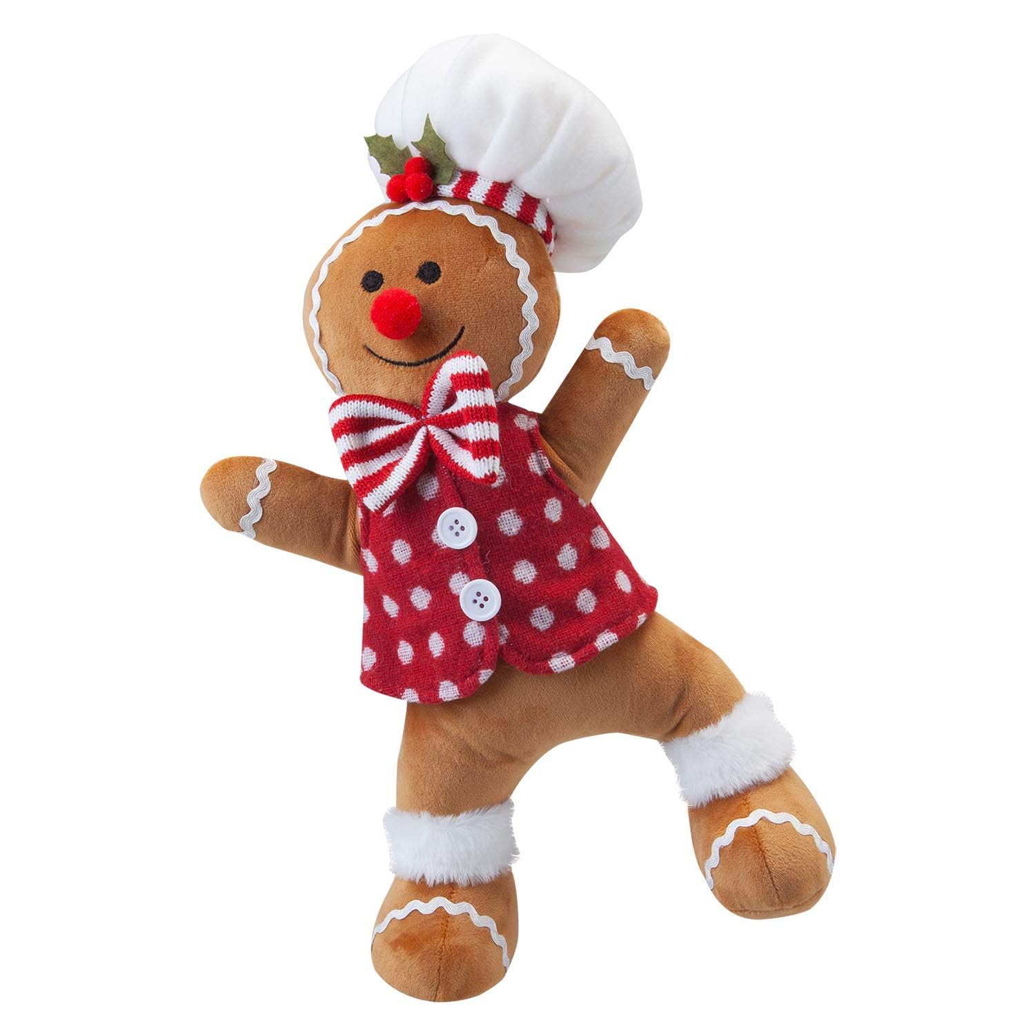 Vfm E-Store Gingerbread Man 36Cm - Christmas Gingerbread Man Decoration Festive Indoor Xmas Ornaments - 36Cm X 25Cm Red X 1