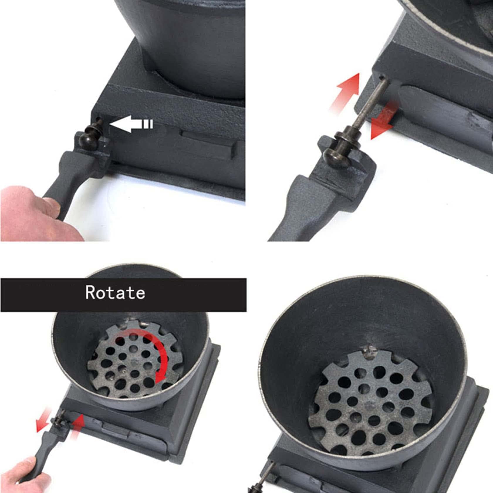 Réchaud multi-combustible portable – Chauffage et cuisinière de camping pour l'extérieur et l'intérieur – Construction en fonte durable