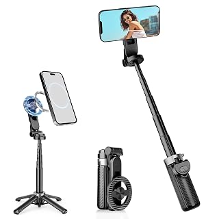 Selfie Stick for iPhone, 4-in-1 Multifunctional 360° Rotation Magnetic Selfie Stick, Portable Extendable Phone Tripod with Detachable Remote for Photograph,Recording,Travel Vlog,Live Streaming - Amazon product rated Grade B