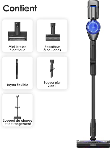 Tineco Pure One S70 Aspirateur Balai sans Fil, 200 AW d’Aspiration, 95 Min d'autonomie, Système de Nettoyage 3DSense Pro amélioré, Cellules de Poche améliorées, Lumière LED Verte à 150°, Gris - 9