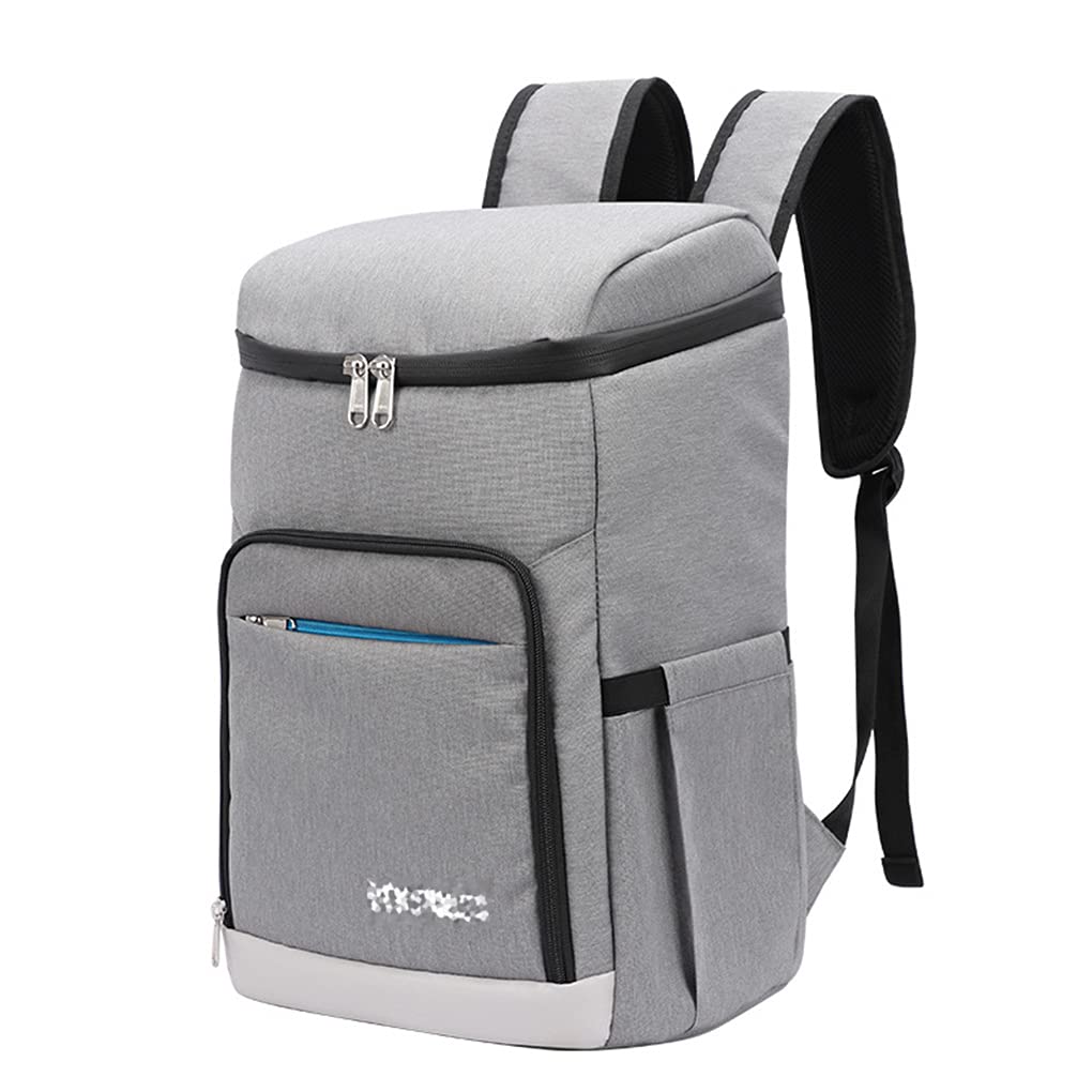 Sac à Dos Isotherme 23L Sac à Dos de Pique-Nique Sac Thermique Portable pour Déjeuner Sac Réfrigérant Sac à Dos Glacière Gris