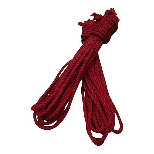 Shibariseil Bondageseil Premium Juteseil Rot - 1 x 8m BDSM Seil für Kinbaku Shibari, Hochwertiges Juteseil Rot, 6mm Kinbaku Seil für Professionelle Bondage Anwendungen - 6mm