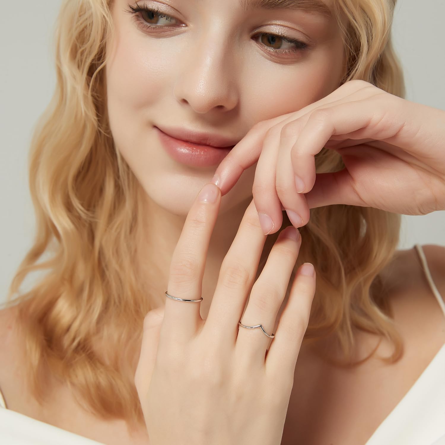 SHINYSO 925 Sterling Silver Rings for Women Thin Stacking Wedding Band Rings High Polish Plain Dome Rings Comfort Fit Size 4-10 - Image 5