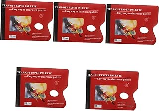 NUOBESTY 5 Piezas 1 Paleta De Papel Aerógrafo Volar Húmedo Estaño Sable Tapa Paleta De Bandeja De Pintura Paleta De Pintura Lámina Agua Papel De Acuarela Arte Lavable Batidores Rojo