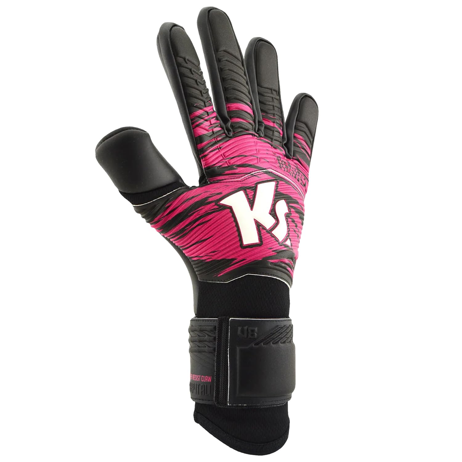 KEEPERsport Varan8 Pro NC Resist - Guanti da portiere senza protezione per le dita, 4 mm, Super Resist Claw, con linguetta, diverse misure