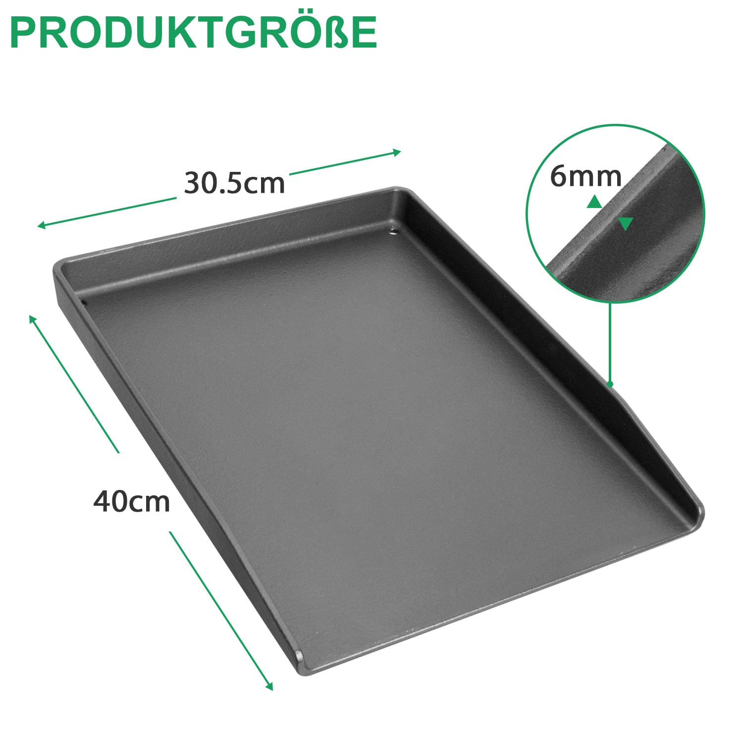 WELL GRILL Plancha en fonte 40 x 30 cm pour barbecue universel Enders Weber Landmann