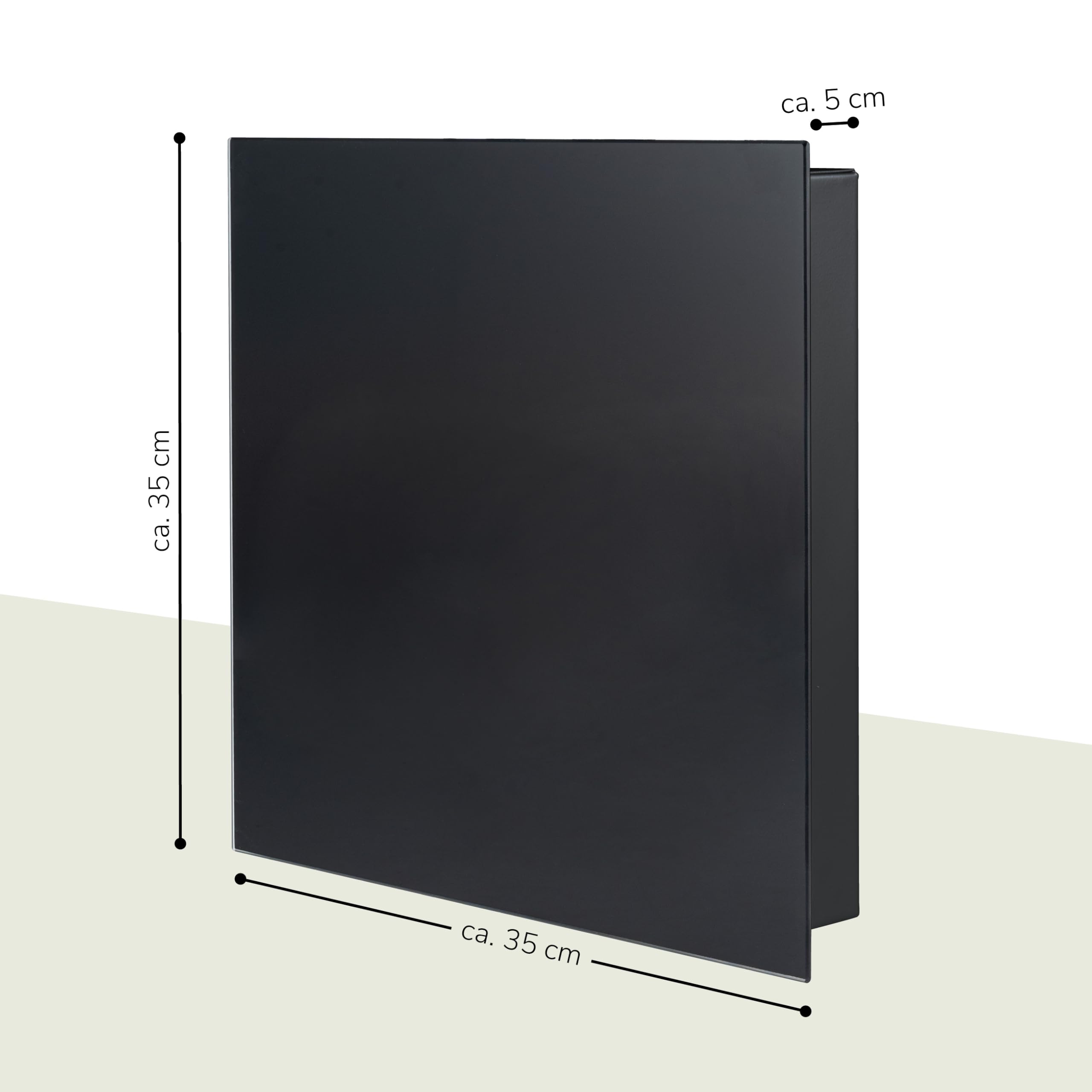 bremermann Caja para llaves XL con frontal de cristal, se puede escribir, 13 ganchos, 6 imanes, 1 rotulador, 1 soporte para marcadores, cuerpo de metal gris con recubrimiento de polvo (negro completo)