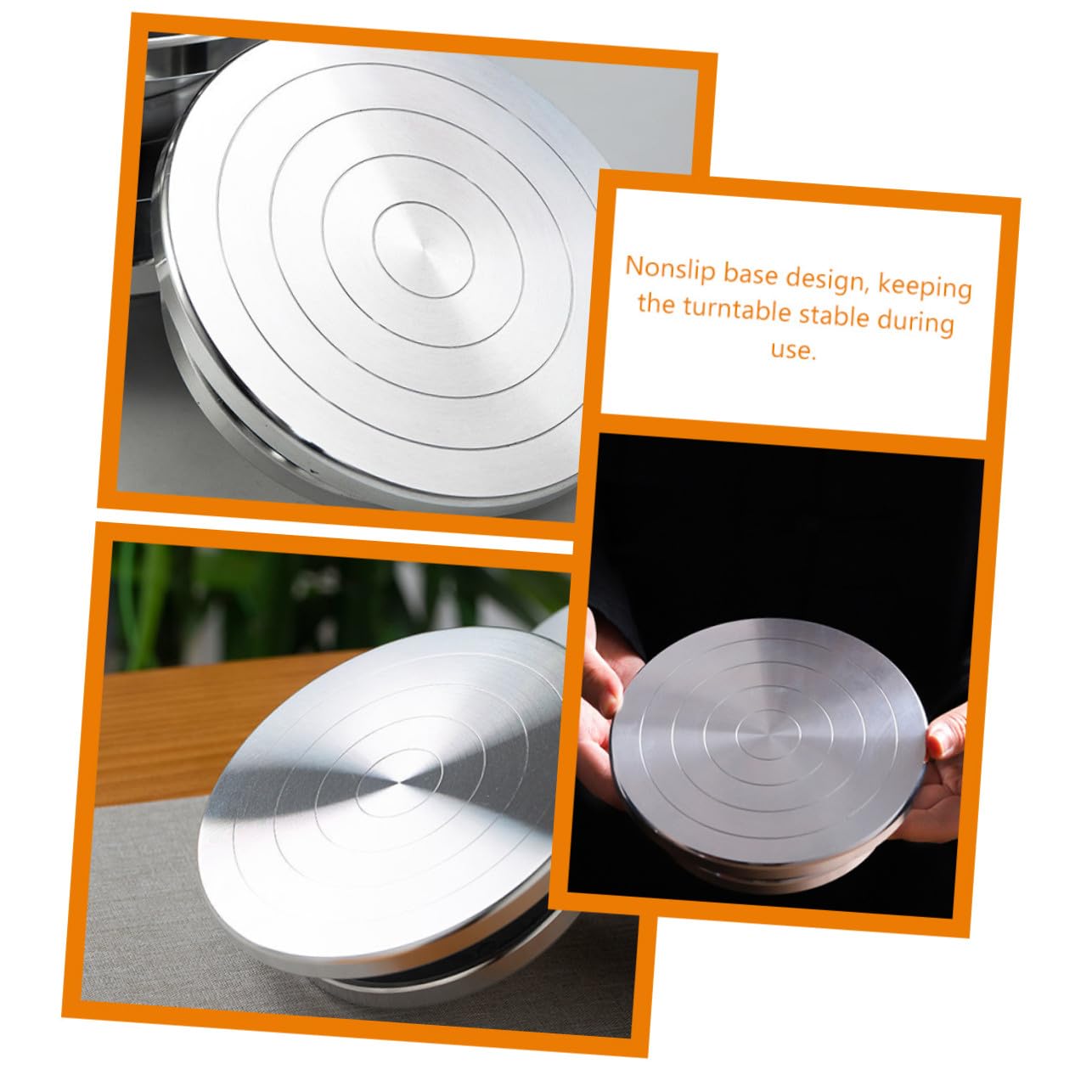 Hemobllo Plato Giratorio de Aleación de Aluminio Base Antideslizante para Cerámica y Escultura Manual, Doble Cara, Adecuado para Artesanía y Modelado de Arcilla